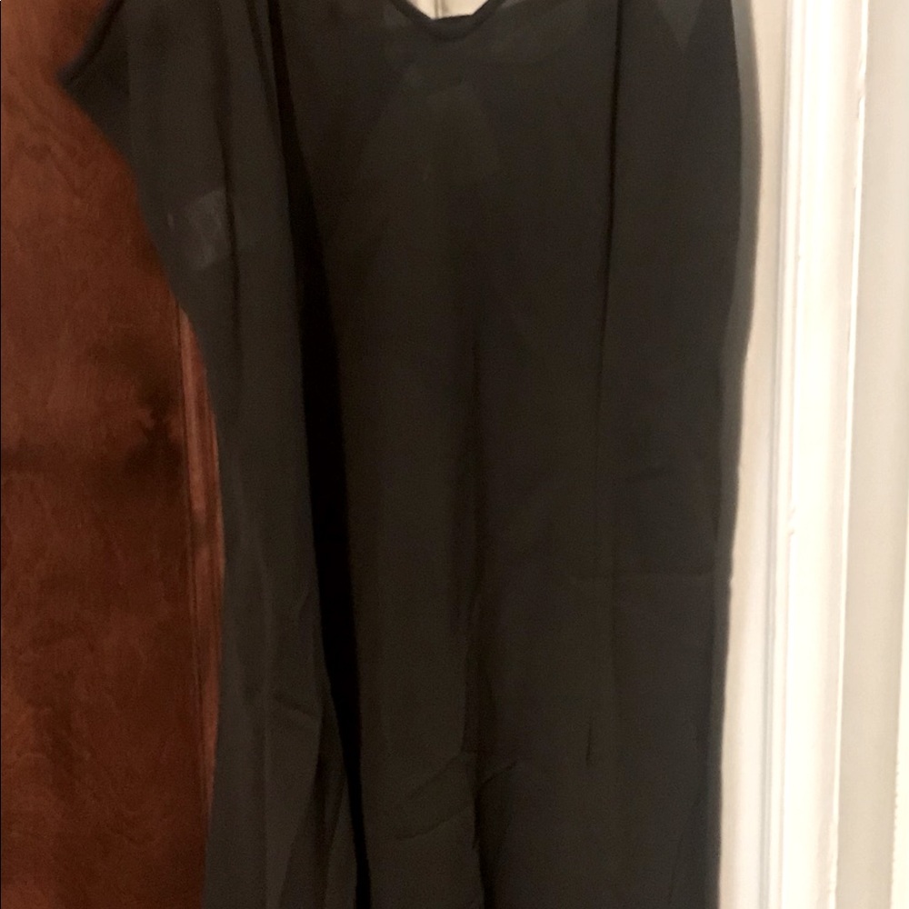 Ladies dress brown with beige/green flower print